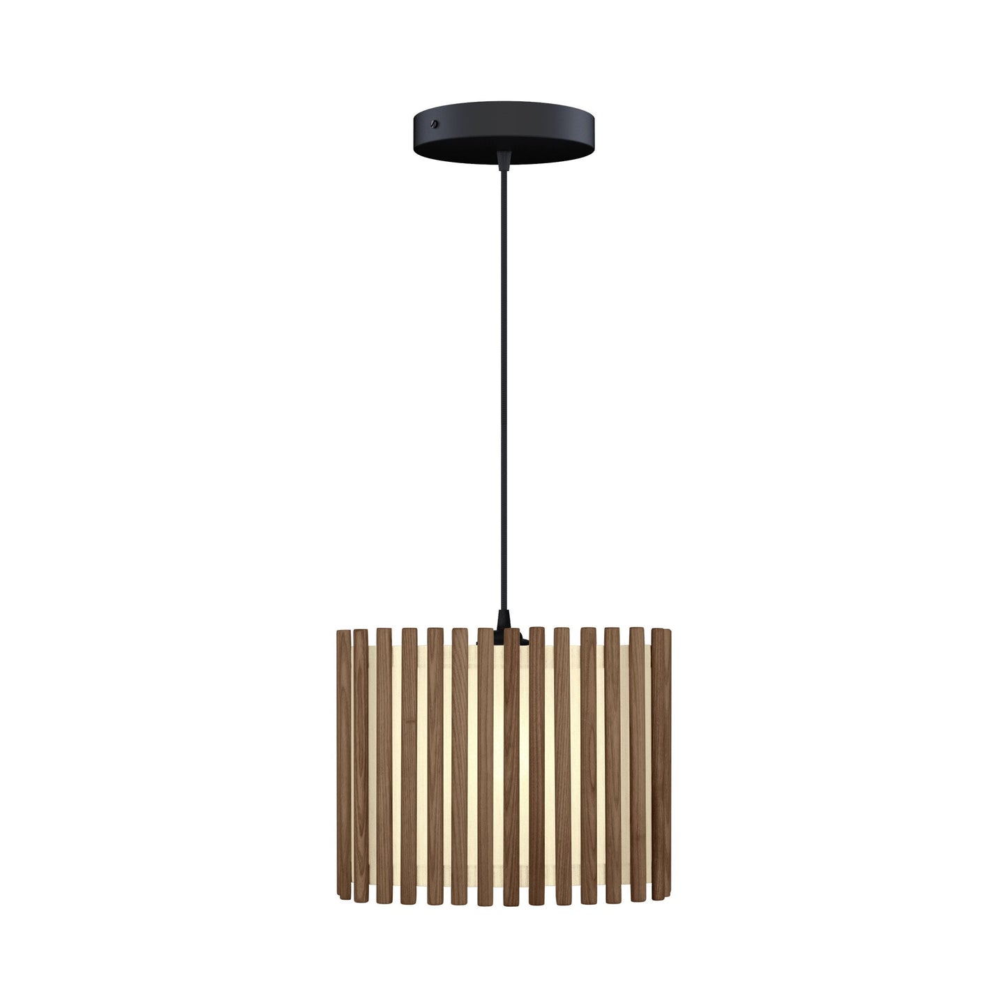 Komorebi Rectangular Pendant Light in Dark Oak/Black (13-Inch).