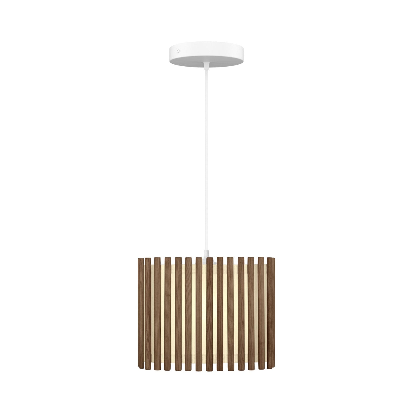 Komorebi Rectangular Pendant Light in Dark Oak/White (13-Inch).