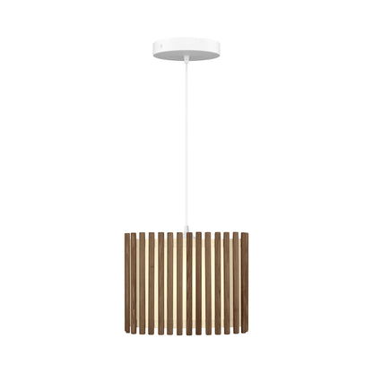 Komorebi Rectangular Pendant Light in Dark Oak/White (13-Inch).