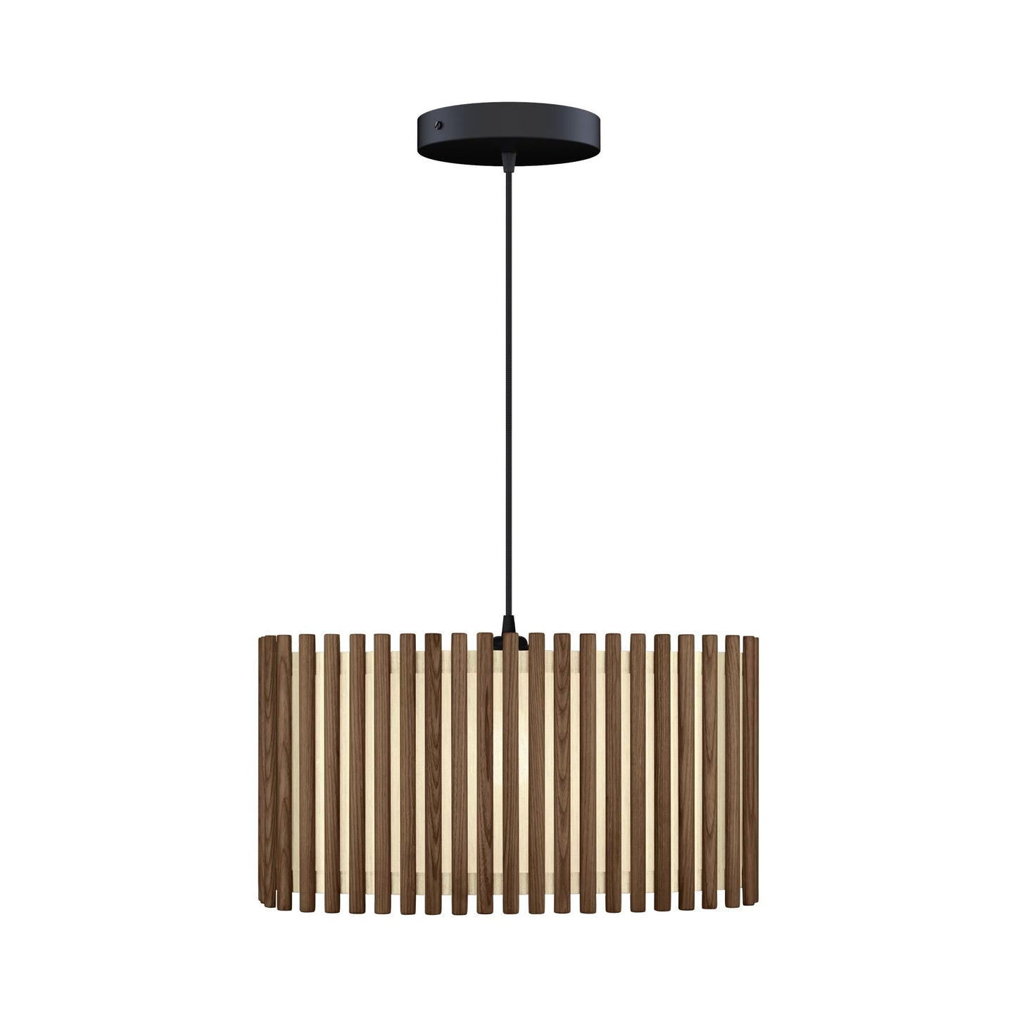 Komorebi Rectangular Pendant Light in Dark Oak/Black (19.9-Inch).