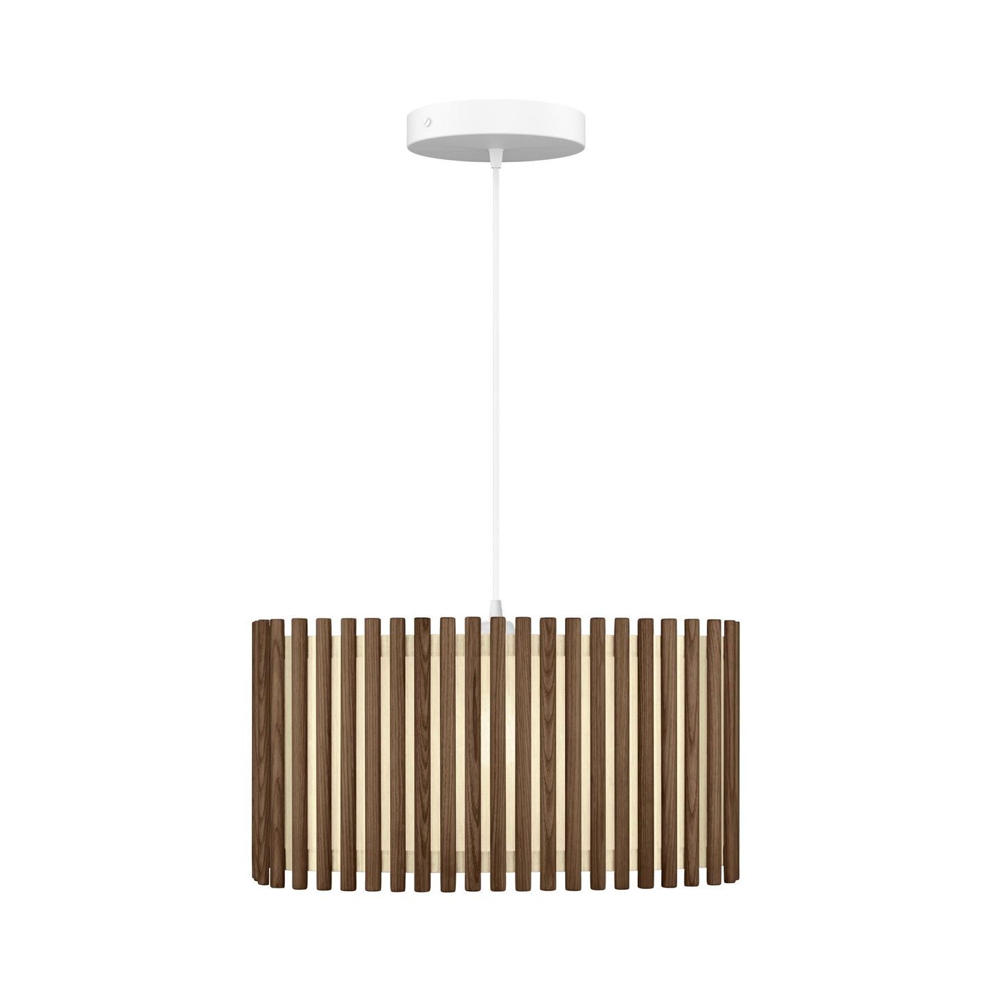 Komorebi Rectangular Pendant Light in Dark Oak/White (19.9-Inch).