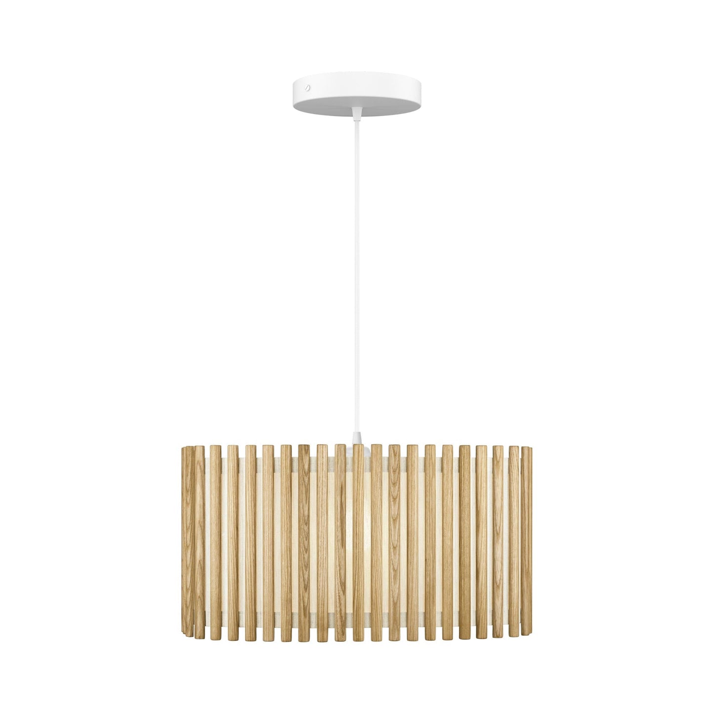 Komorebi Rectangular Pendant Light in Oak/White (19.9-Inch).