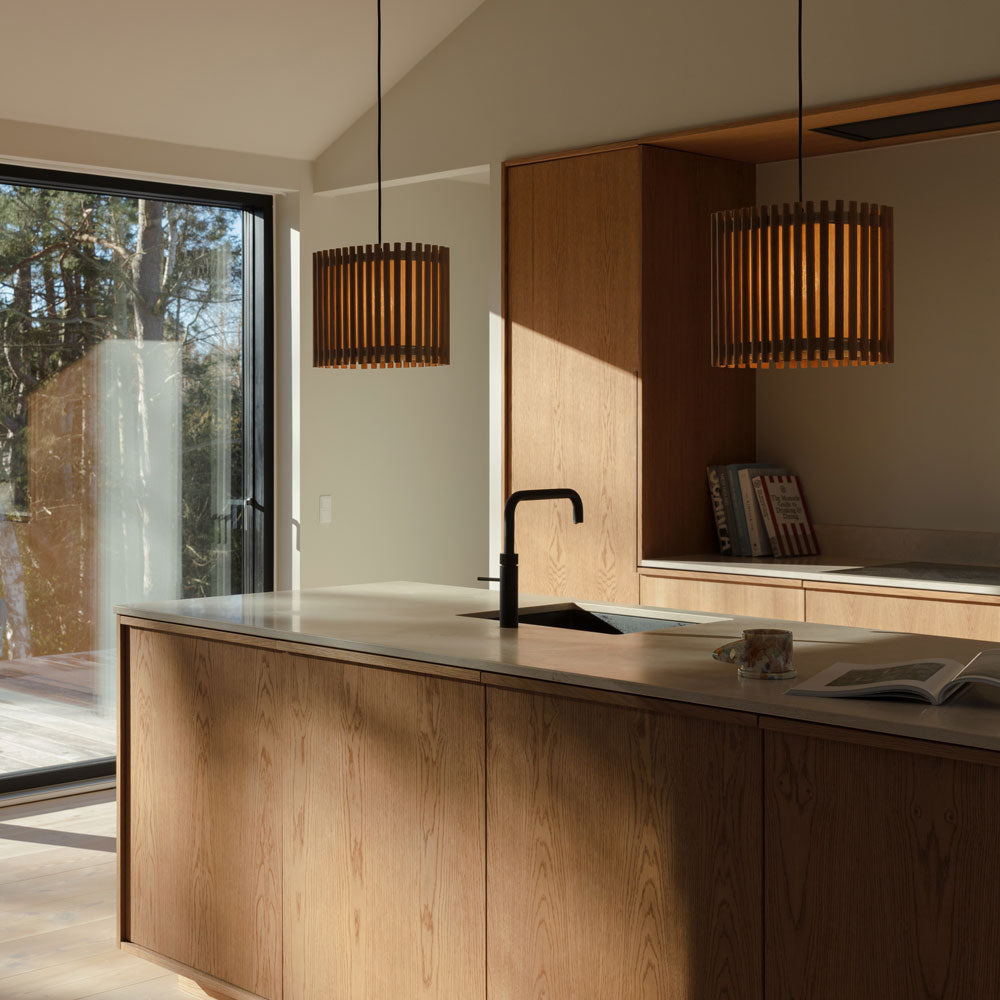 Komorebi Rectangular Pendant Light in kitchen.