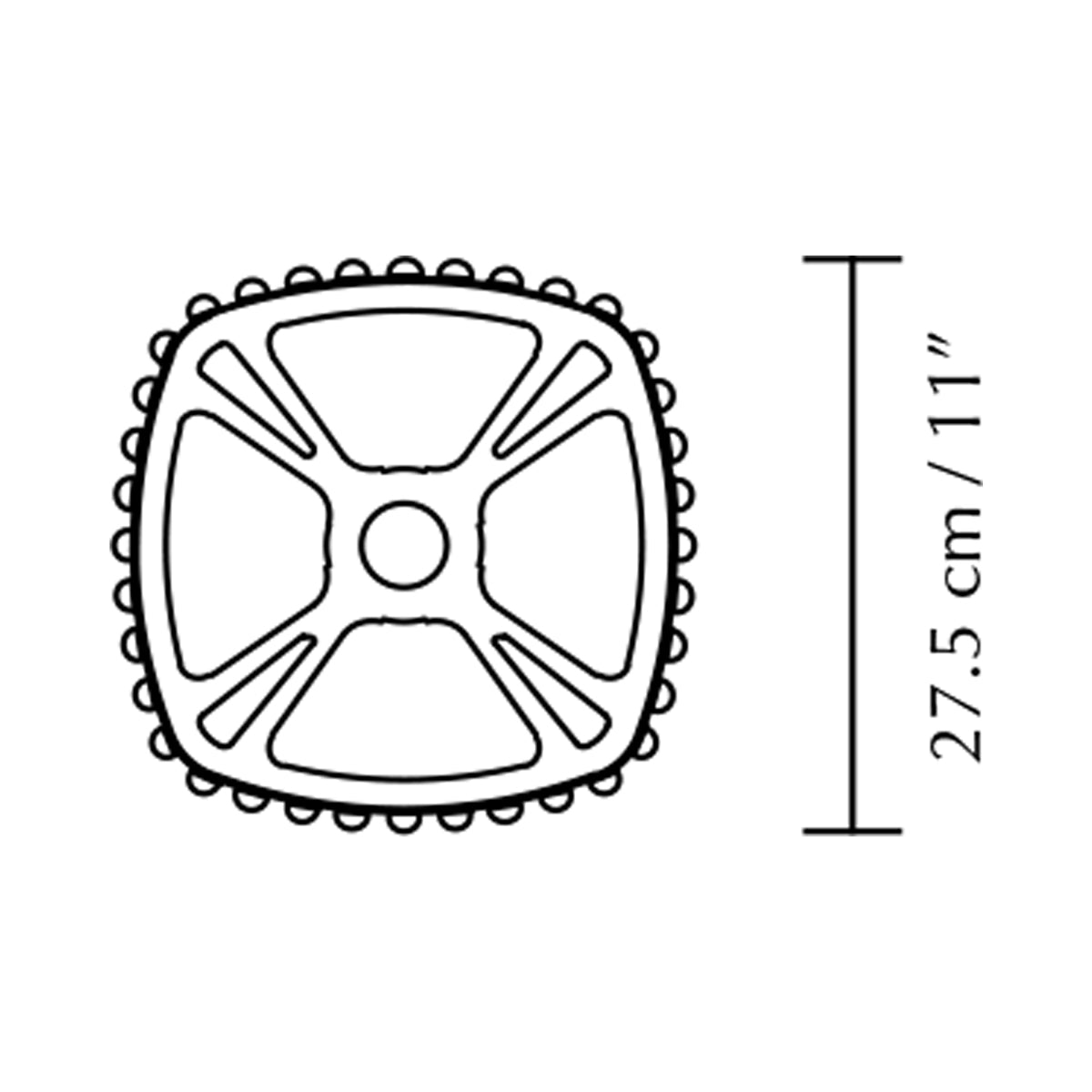 Komorebi Square Lamp Shade - line drawing.