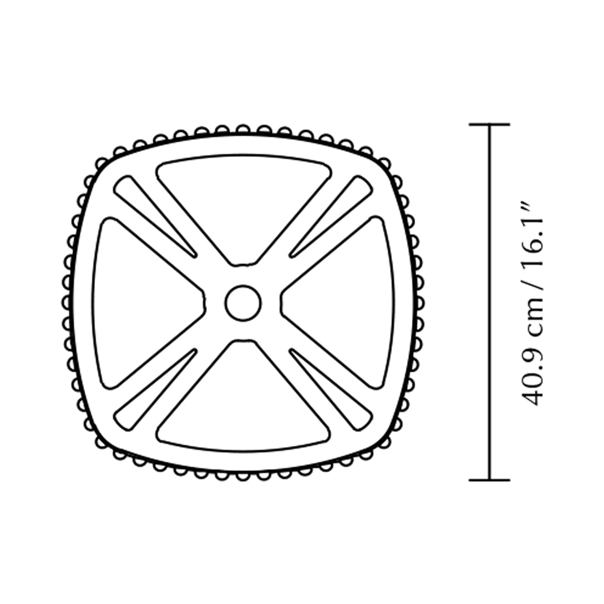 Komorebi Square Lamp Shade - line drawing.