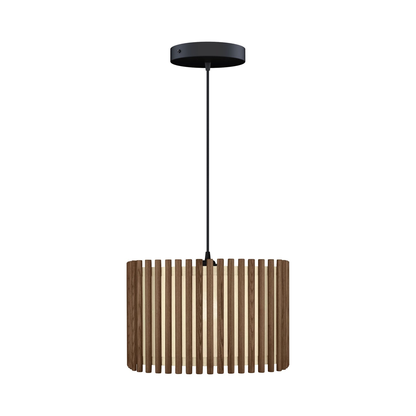 Komorebi Square Pendant Light in Dark Oak/Black (16.1-Inch).