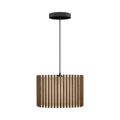 Komorebi Square Pendant Light in Dark Oak/Black (16.1-Inch).