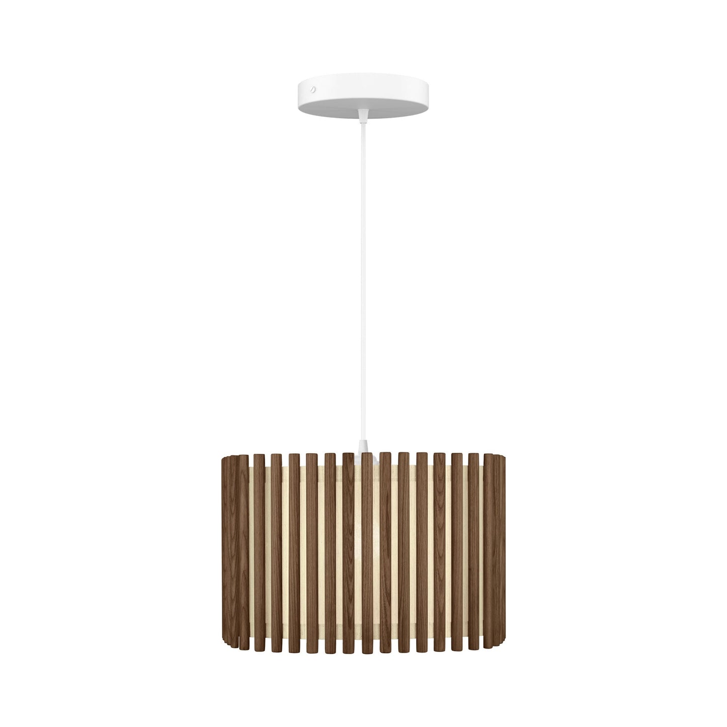 Komorebi Square Pendant Light in Dark Oak/White (16.1-Inch).