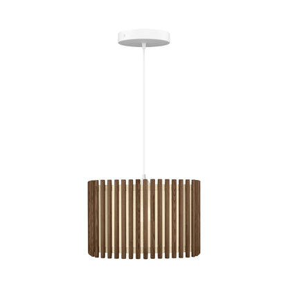 Komorebi Square Pendant Light in Dark Oak/White (16.1-Inch).