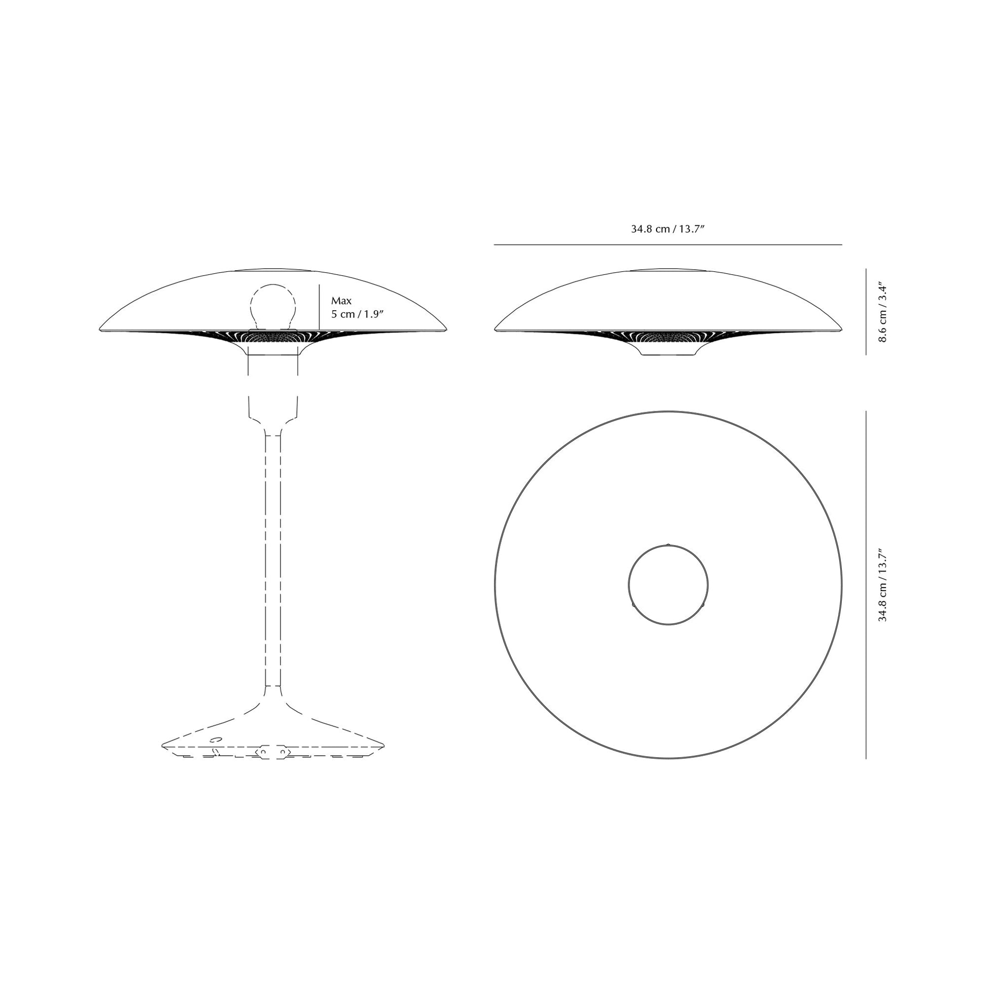 Manta Ray Lamp Shade - line drawing.