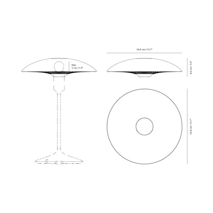 Manta Ray Lamp Shade - line drawing.