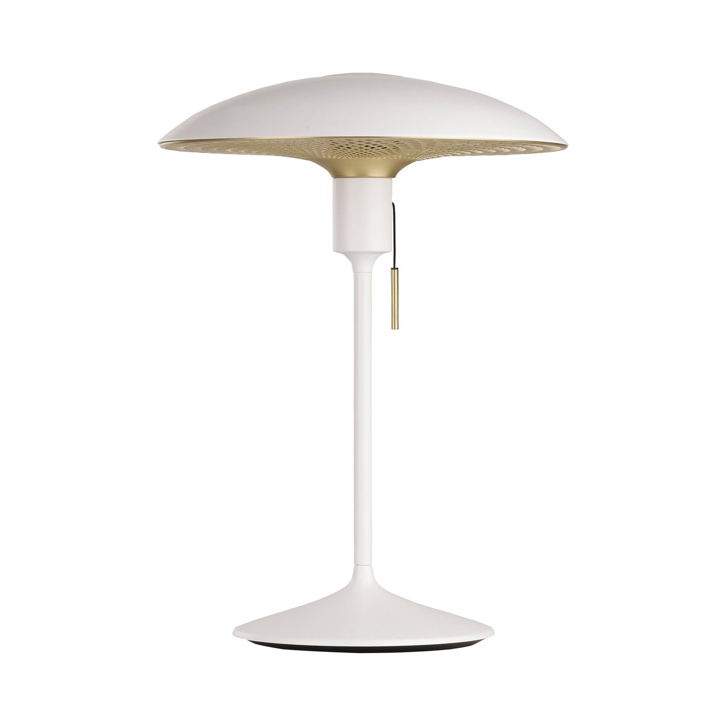 Manta Ray Table Lamp in Brushed Brass/White.