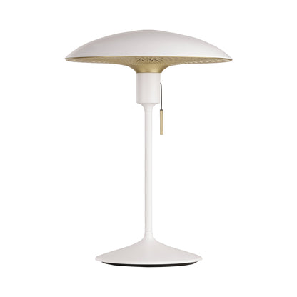 Manta Ray Table Lamp in Brushed Brass/White.