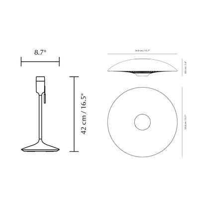 Manta Ray Table Lamp - line drawing.