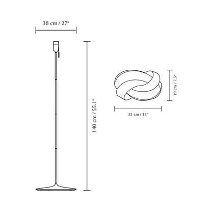 Ribbon Floor Lamp - line drawing.