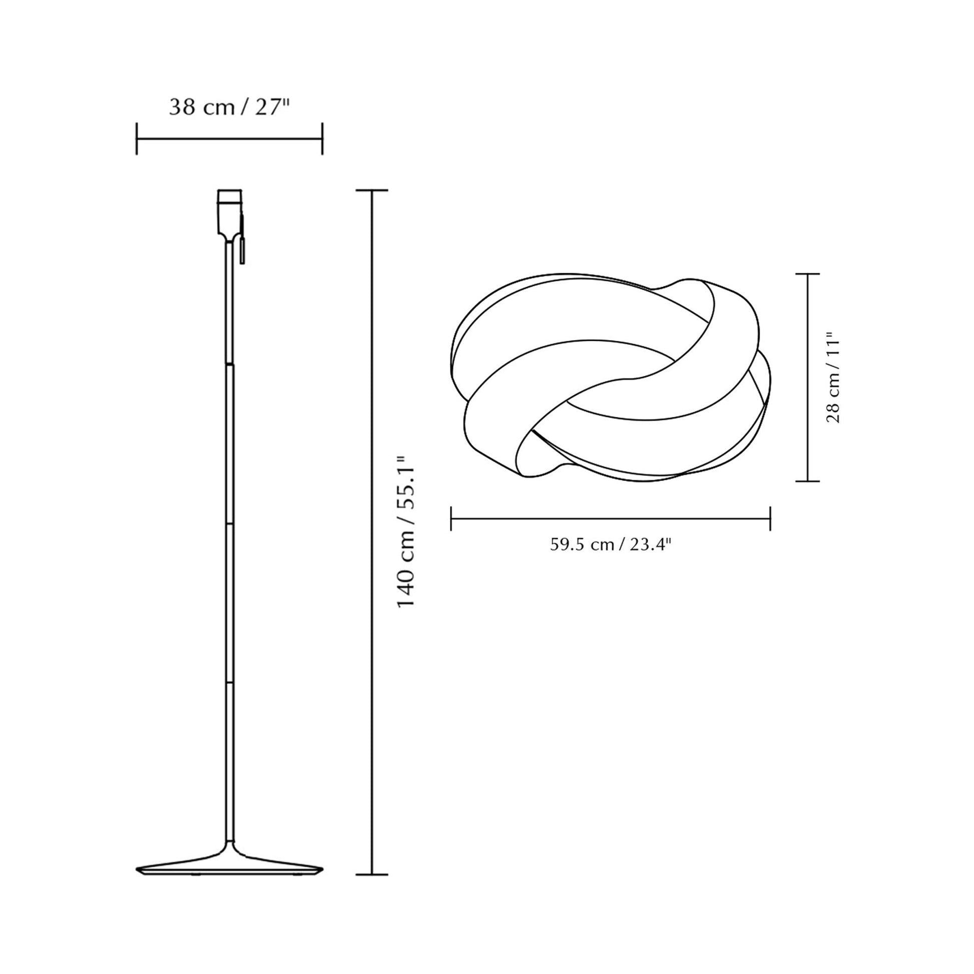 Ribbon Floor Lamp - line drawing.