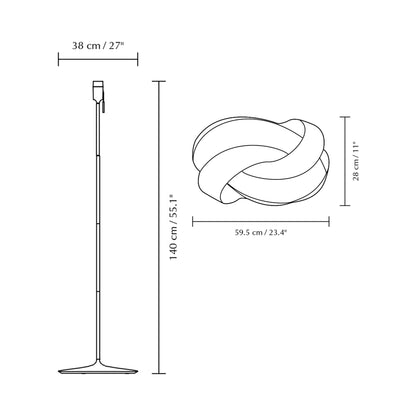Ribbon Floor Lamp - line drawing.