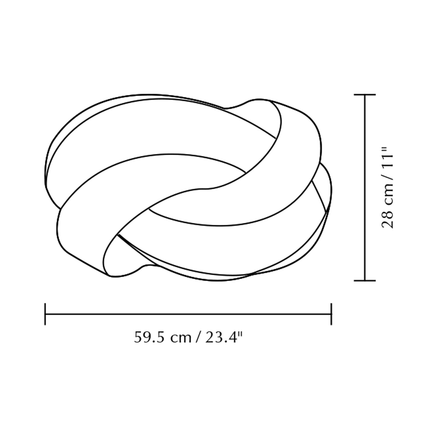 Ribbon Lamp Shade - line drawing.