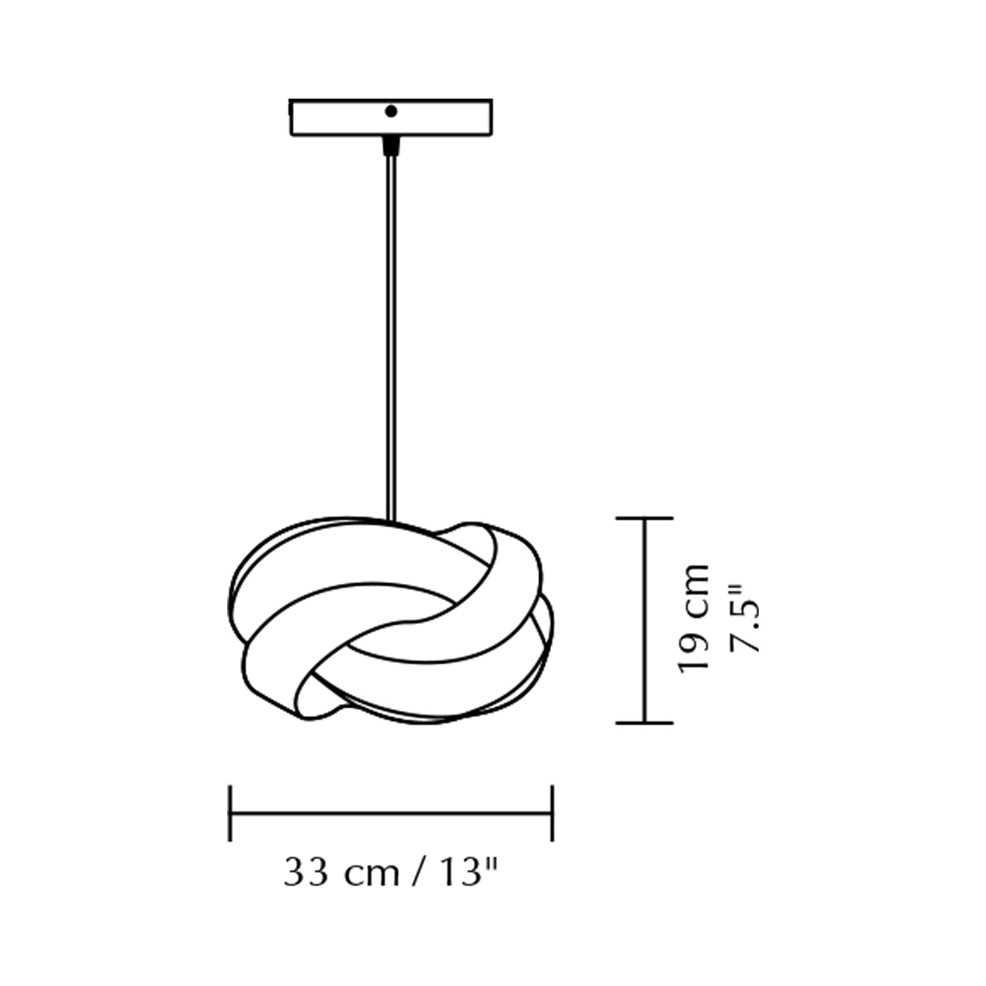 Ribbon Pendant Light - line drawing.