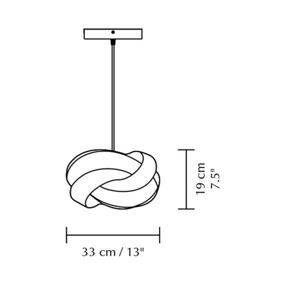 Ribbon Pendant Light - line drawing.