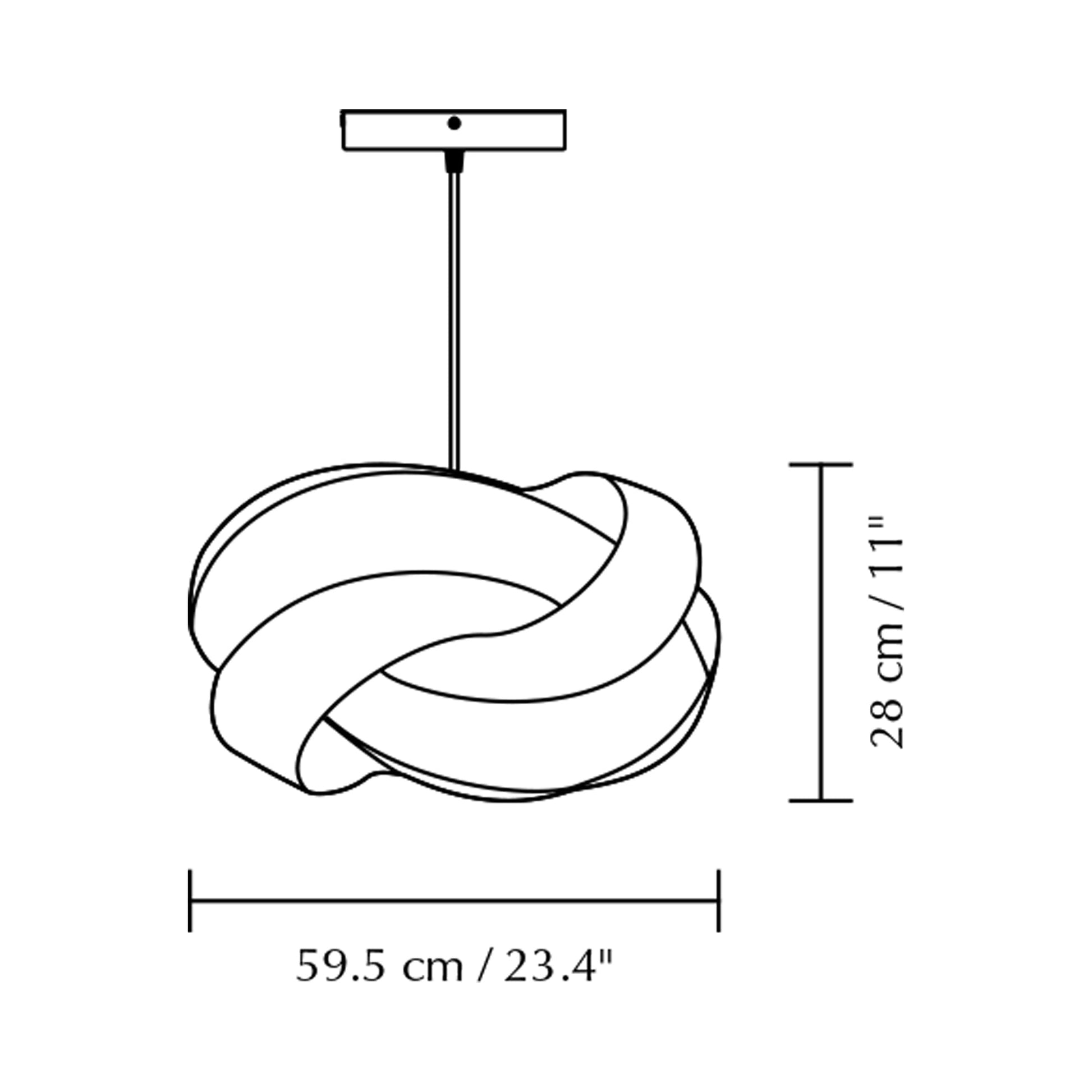 Ribbon Pendant Light - line drawing.