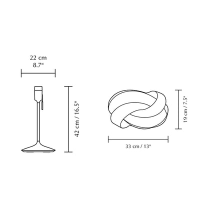 Ribbon Table Lamp - line drawing.