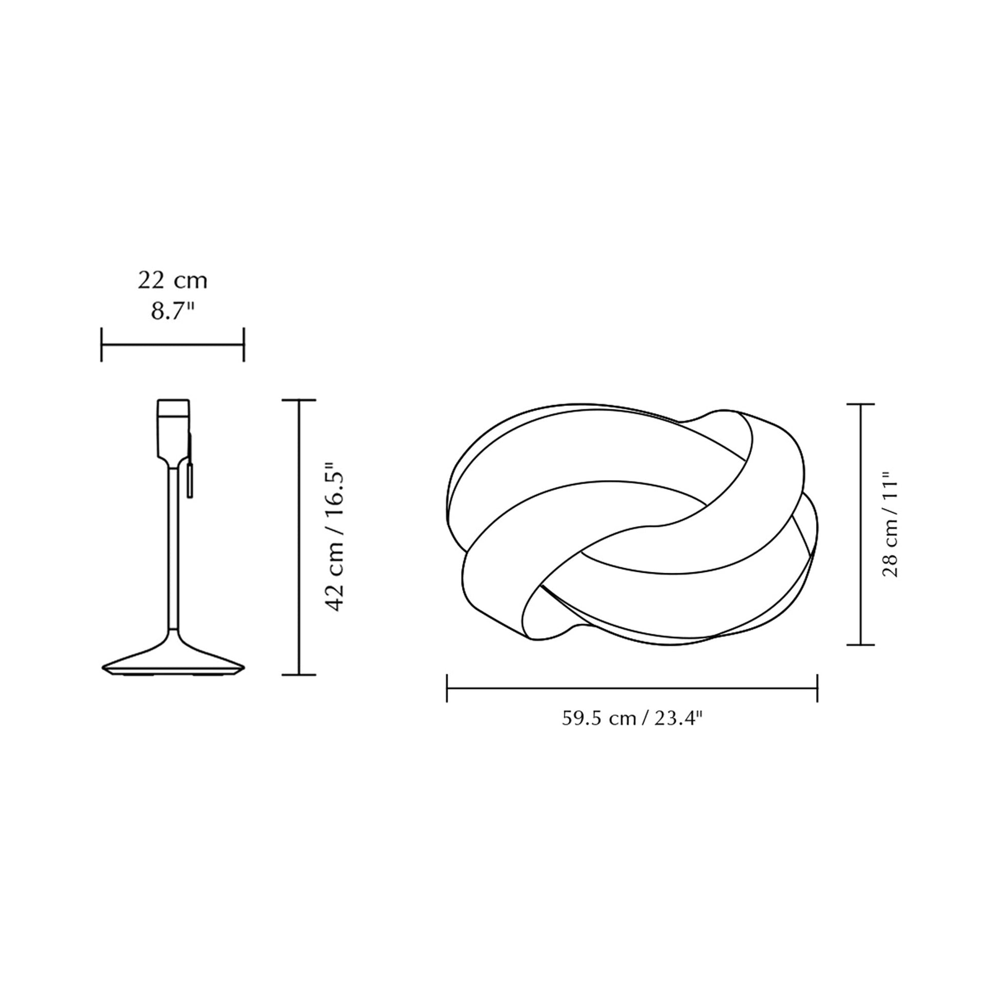 Ribbon Table Lamp - line drawing.