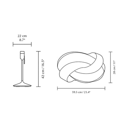 Ribbon Table Lamp - line drawing.