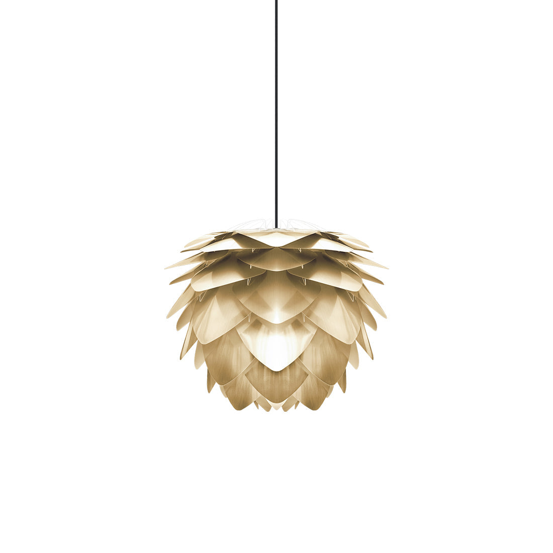 Silvia Pendant Light in Brushed Brass/Black (12.6-Inch).