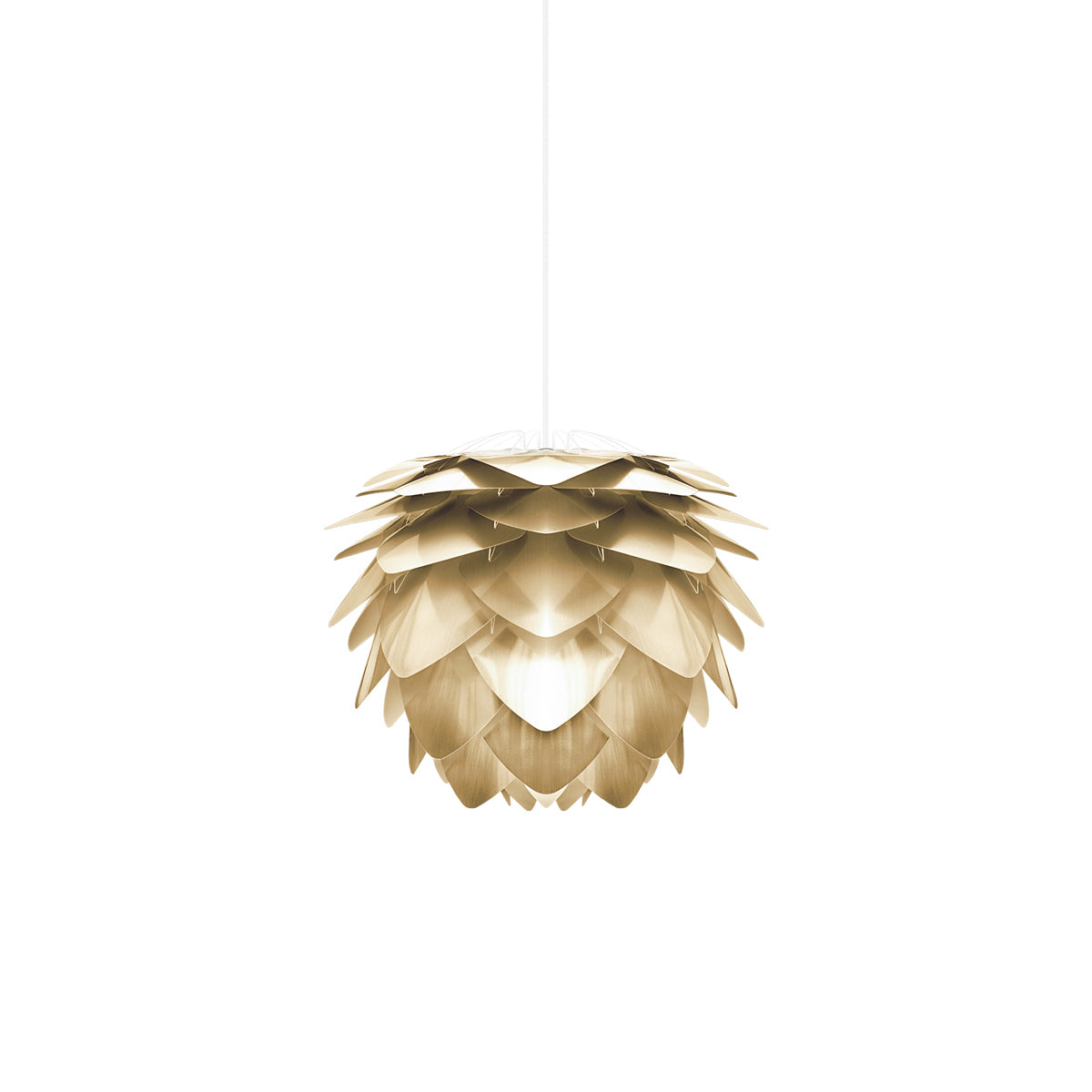 Silvia Pendant Light in Brushed Brass/White (12.6-Inch).