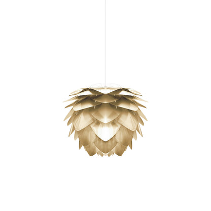 Silvia Pendant Light in Brushed Brass/White (12.6-Inch).