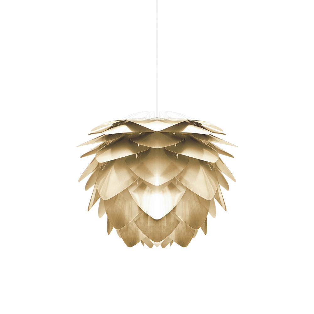 Silvia Pendant Light in Brushed Brass/White (19.7-Inch).