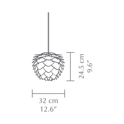 Silvia Pendant Light - line drawing.