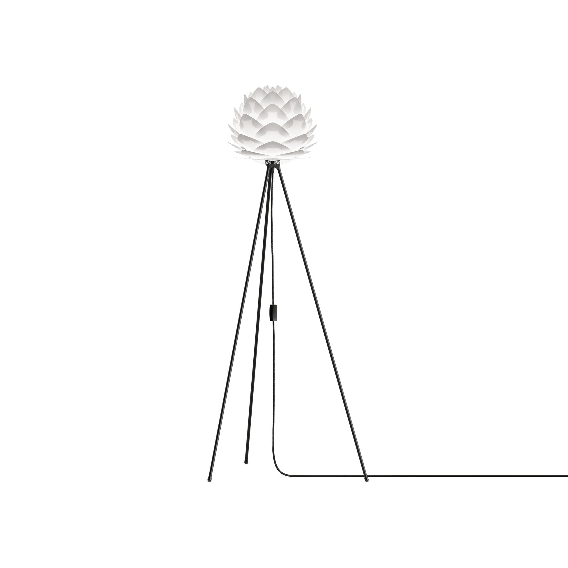 Silvia Tripod Floor Lamp in Black/White (53-Inch).