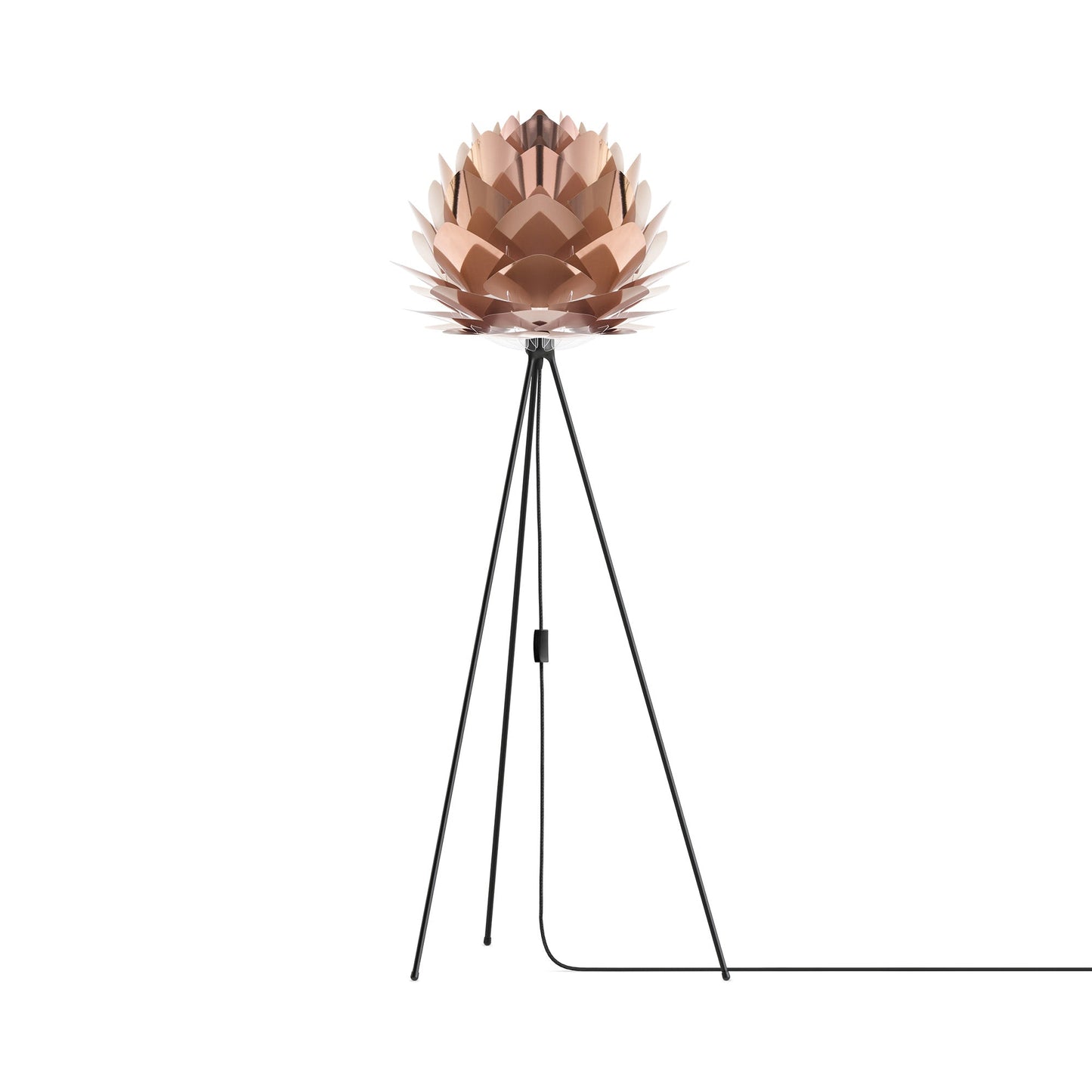 Silvia Tripod Floor Lamp in Black/Copper (60-Inch).
