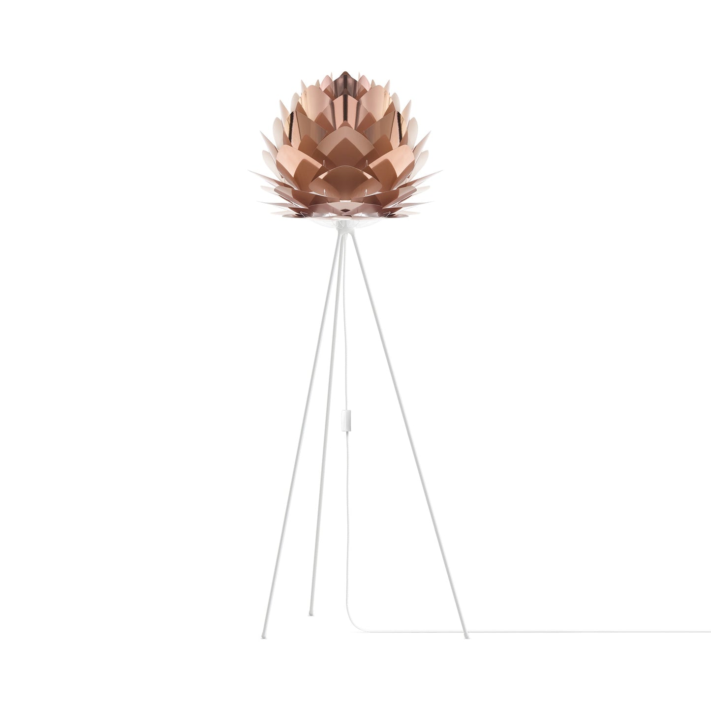 Silvia Tripod Floor Lamp in White/Copper (60-Inch).