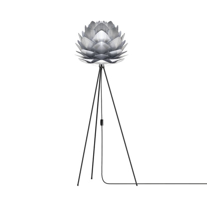 Silvia Tripod Floor Lamp in Black/Steel (60-Inch).