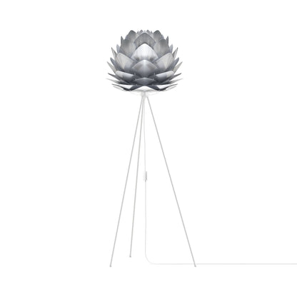 Silvia Tripod Floor Lamp in White/Steel (60-Inch).