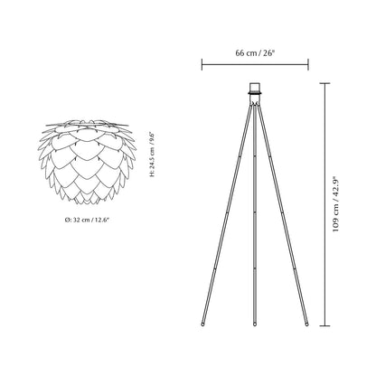 Silvia Tripod Floor Lamp - line drawing.
