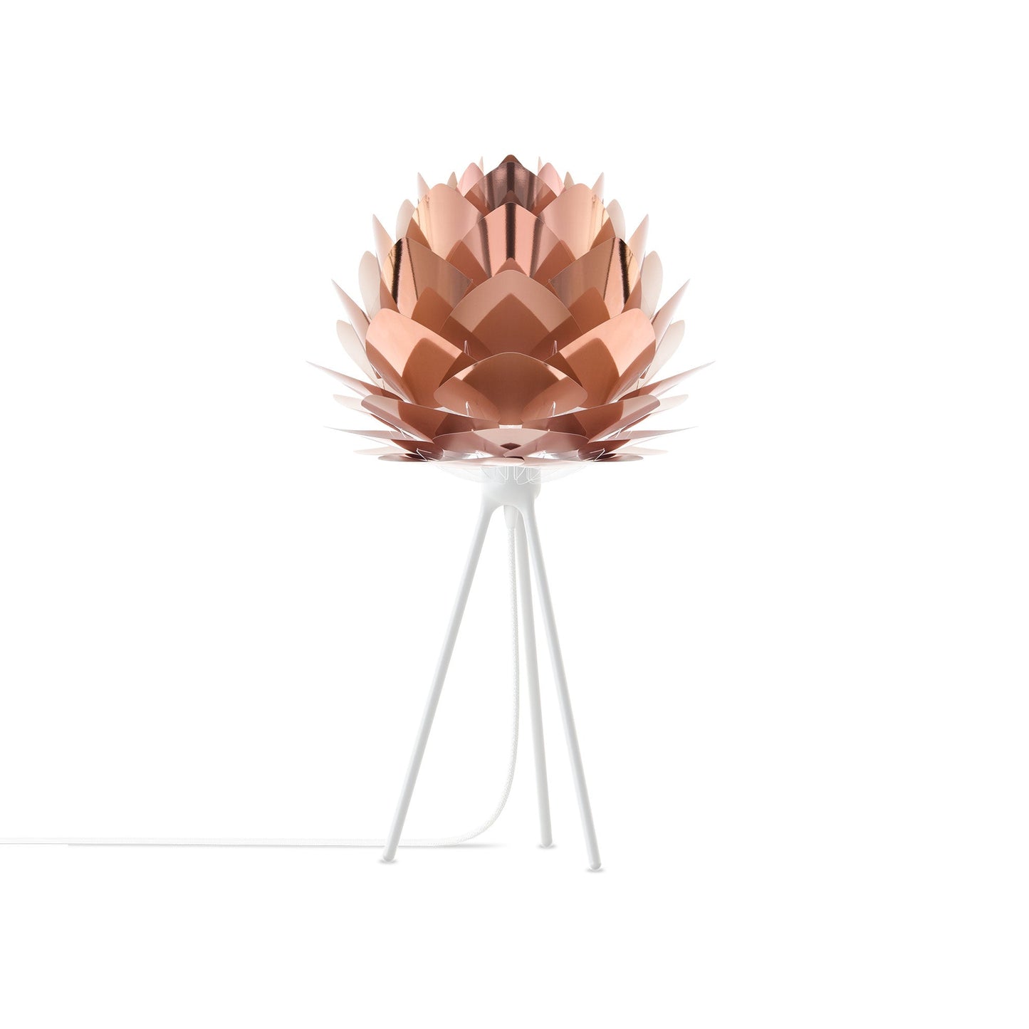Silvia Tripod Table Lamp in White/Copper (19-Inch).