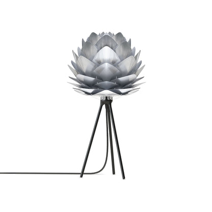 Silvia Tripod Table Lamp in Black/Steel (19-Inch).