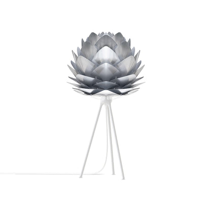 Silvia Tripod Table Lamp in White/Steel (19-Inch).