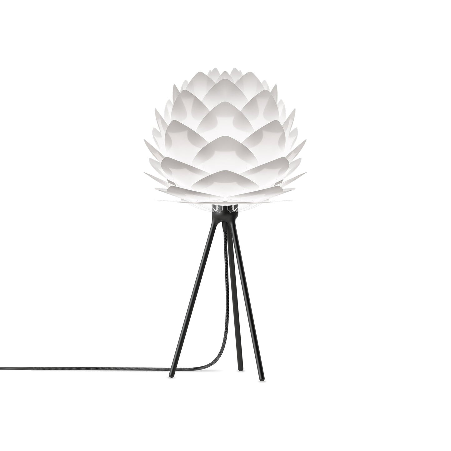 Silvia Tripod Table Lamp in Black/White (19-Inch).