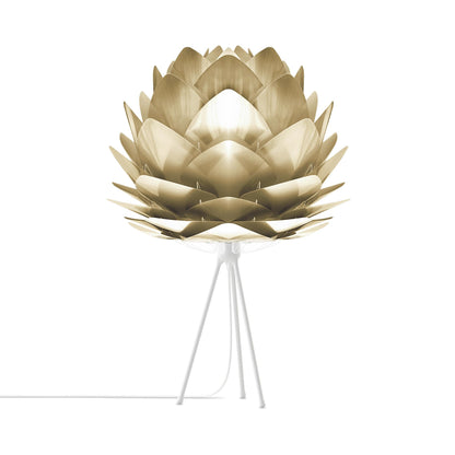 Silvia Tripod Table Lamp in White/Brushed Brass (24-Inch).