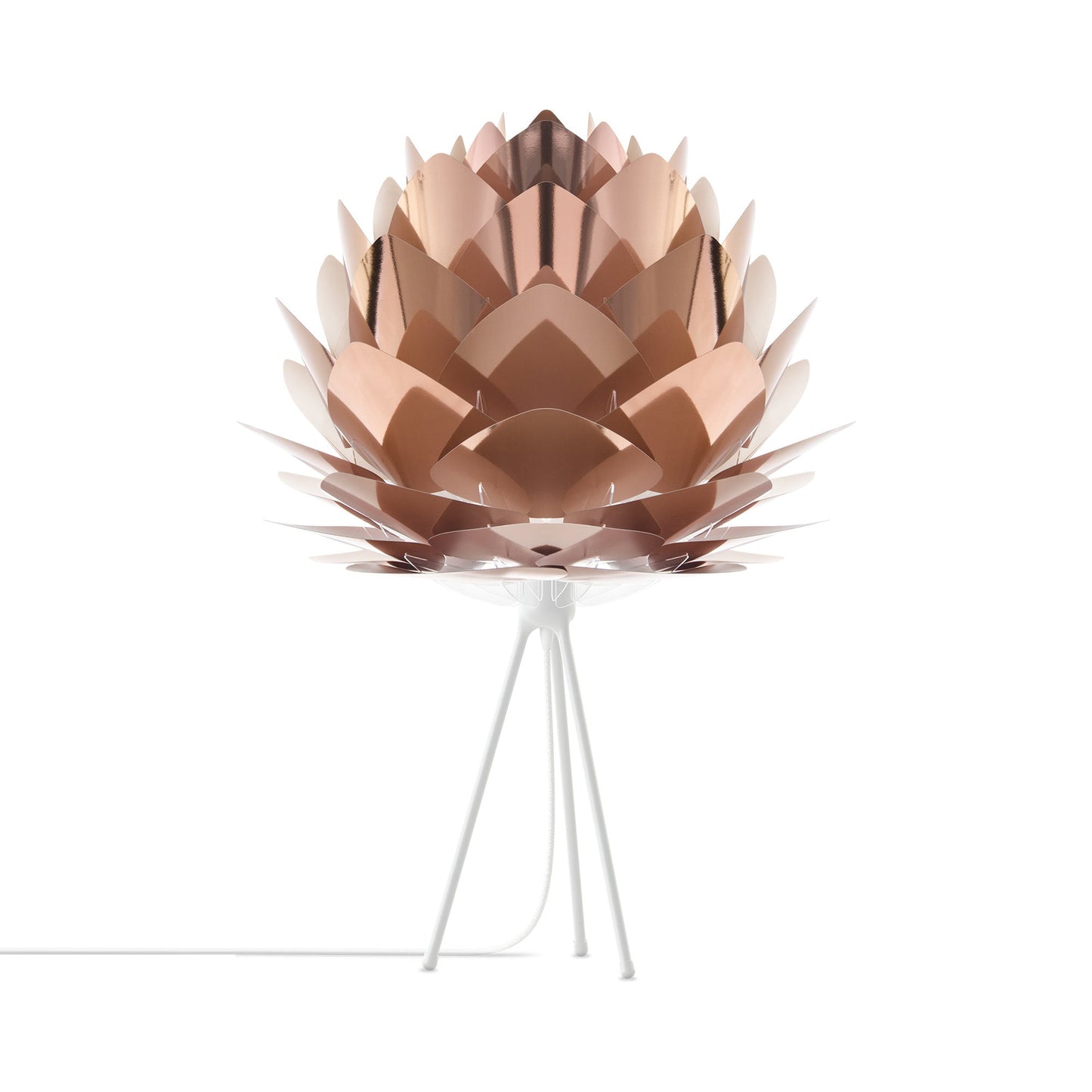 Silvia Tripod Table Lamp in White/Copper (24-Inch).