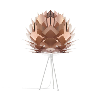 Silvia Tripod Table Lamp in White/Copper (24-Inch).