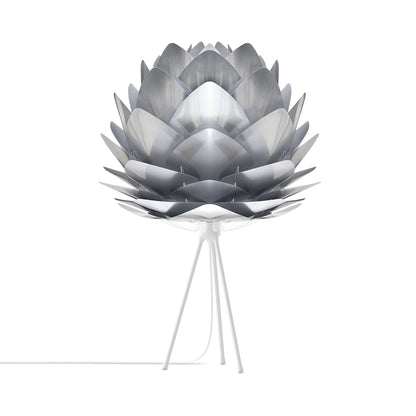 Silvia Tripod Table Lamp in White/Steel (24-Inch).