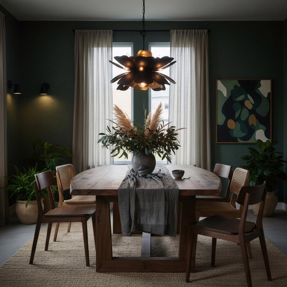 Botanic Panic Pendant Light in dining room.