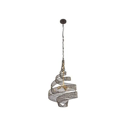 Flow Twist Pendant Light in Matte Black/French Gold (18-Inch).