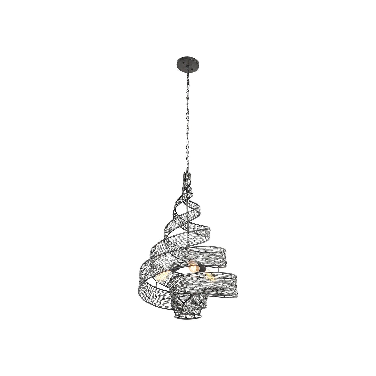 Flow Twist Pendant Light in Steel (18-Inch).